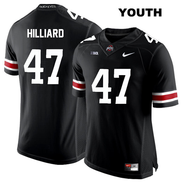 Ohio State Buckeyes Youth Justin Hilliard #47 White Number Black Authentic Nike College NCAA Stitched Football Jersey SS19R62MV